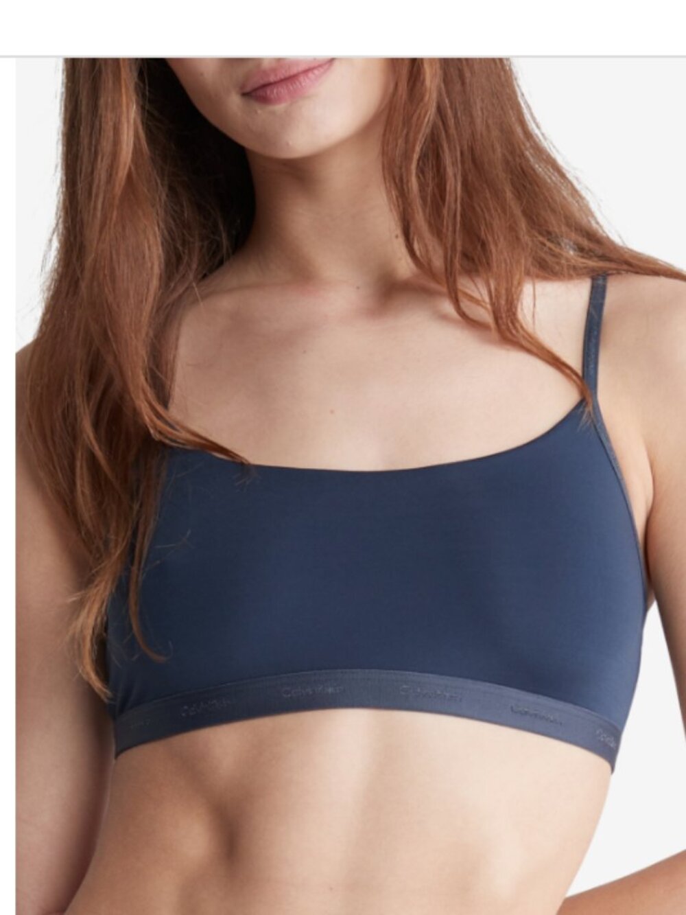 Calvin Klein Women's Form to Body Unlined Bralette Blue Size XS 00133